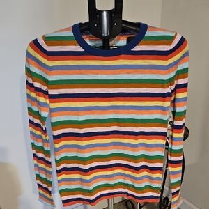 J. Crew Colorful Striped Crewneck Top